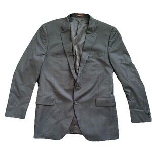 Peter Millar Blazer Mens 46T Gray Plaid Wool Suit Jacket Sport Coat